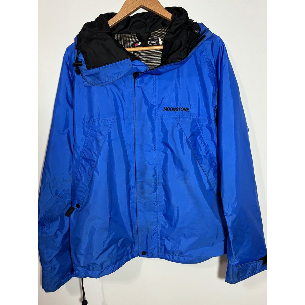 Moonstone Gore-Tex Jacket Mens Med Blue Vintage Mountain Parka Made in USA Hood‎